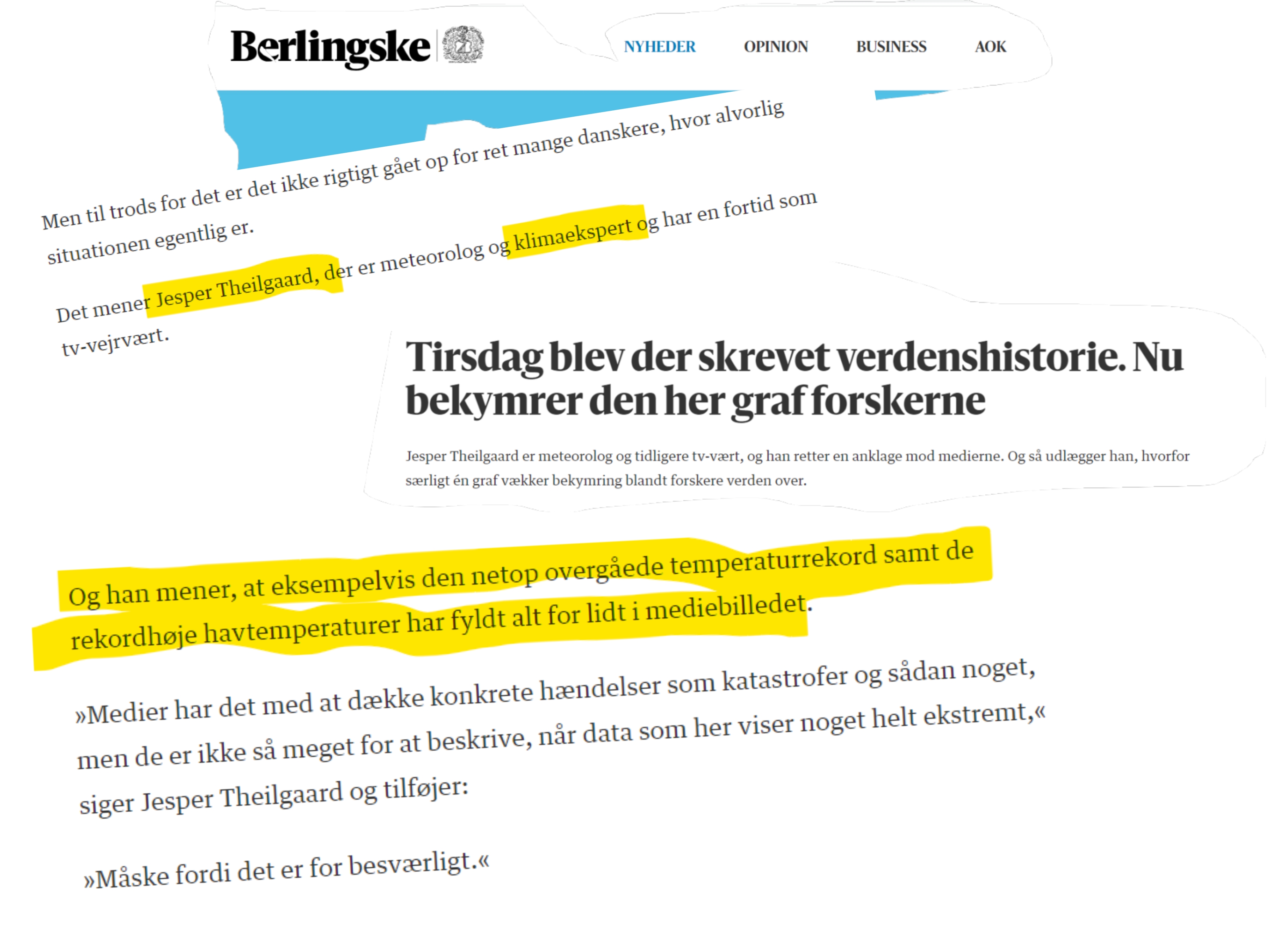 Dok-Collage - Berlingske artikel med mikrofonholderi