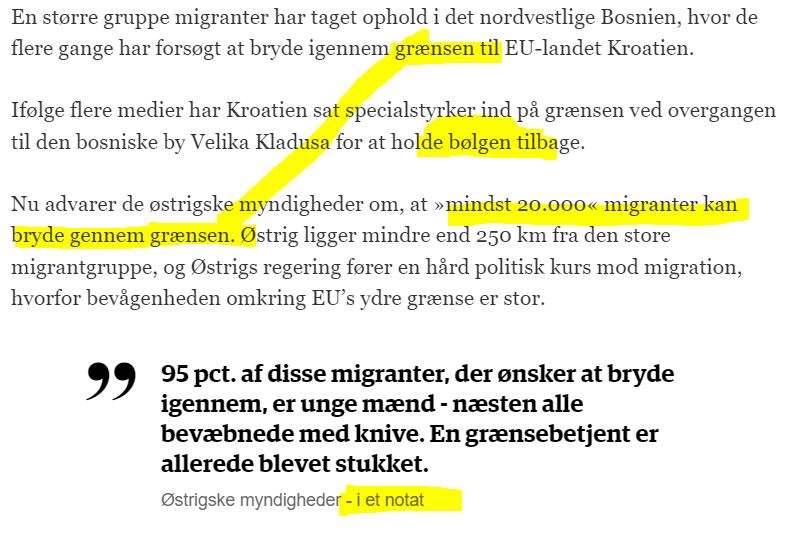 Berlingske om migranter
