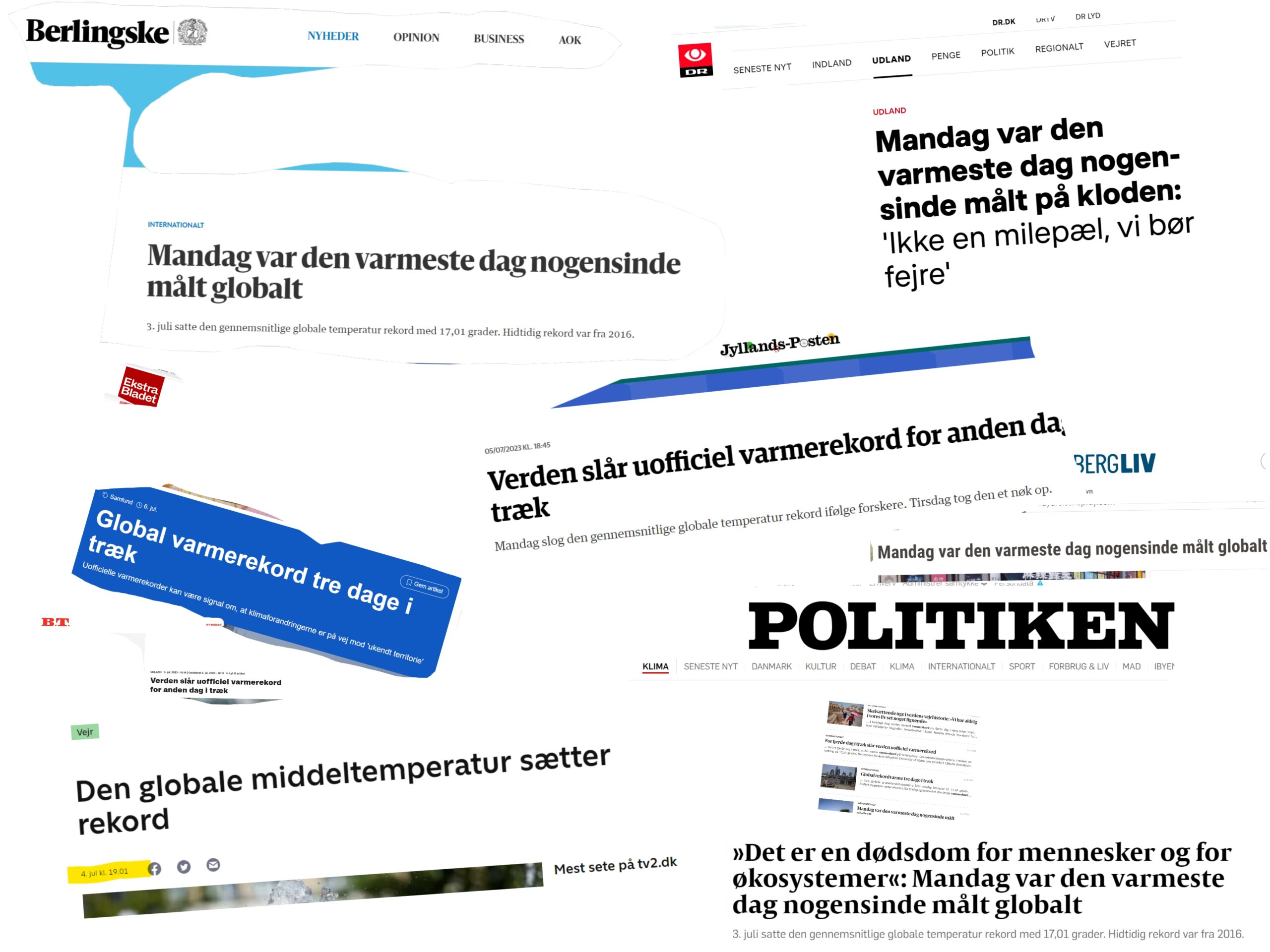 Collage medier med varmerekordhistorie Doku for at medier faktisk dækkede varmerekord
